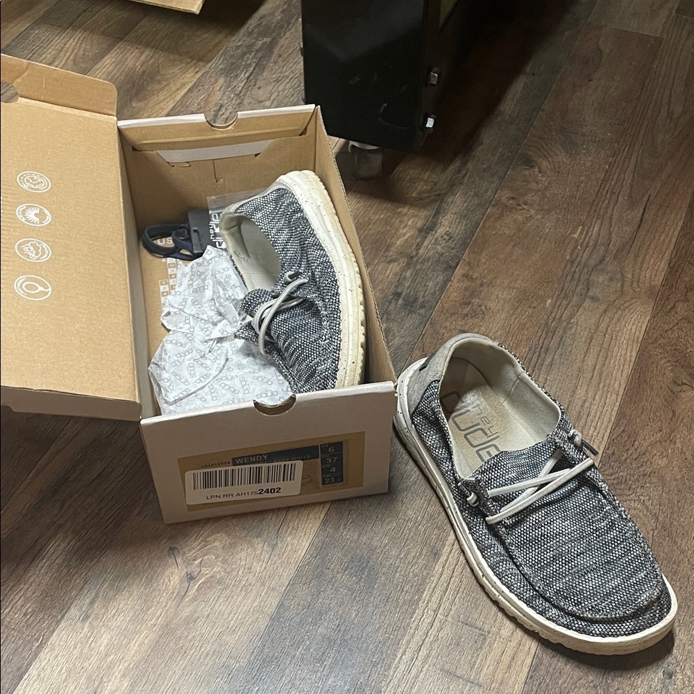 Hey Dude Black and White Women's Loafers